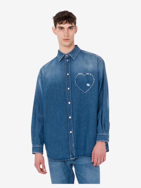 Moschino BLUE COTTON DENIM SHIRT