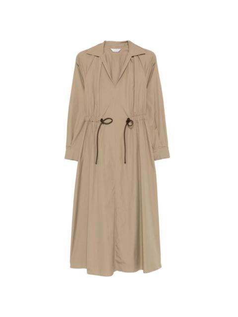Max Mara Pedaggi drawstring V-neck midi dress