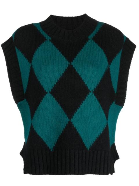 La DoubleJ argyle knitted vest