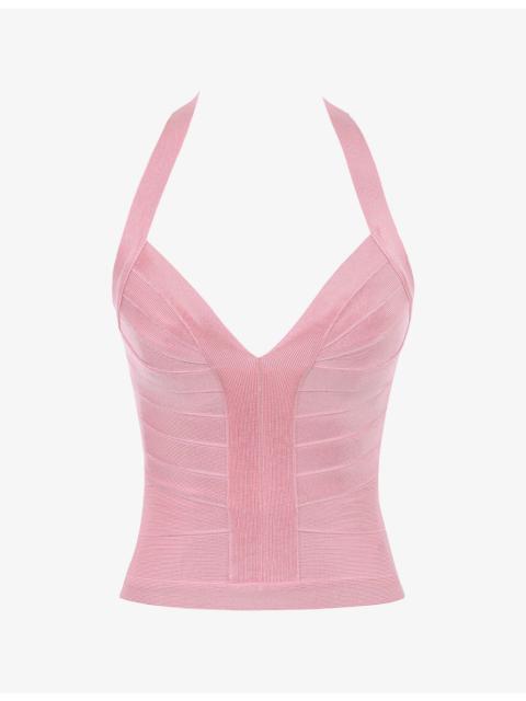House of CB The Contour Halter-Neck Stretch-Woven Top
