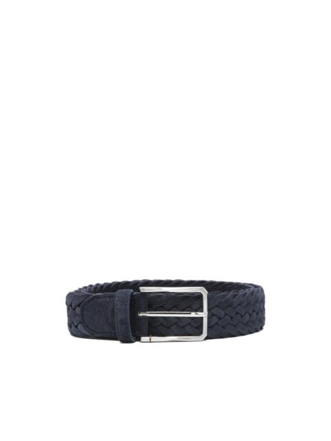 Canali braided leather belt