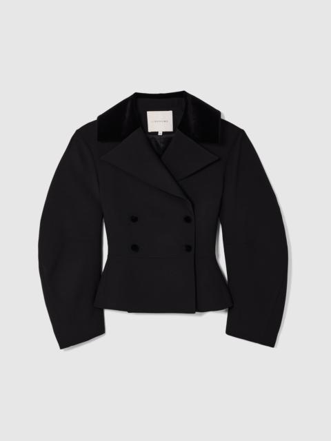 LIBEROWE JIANI JACKET IN BLACK WOOL AND VELVET