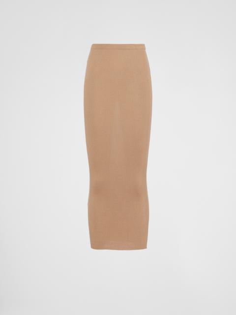 Prada Long silk knit skirt