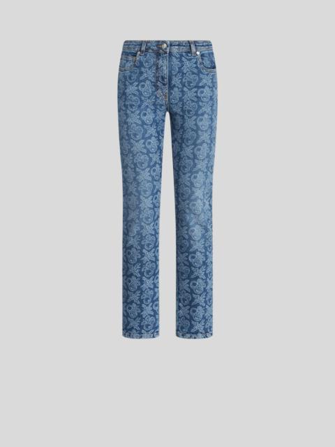 Etro DENIM JEANS WITH LASERED APPLES