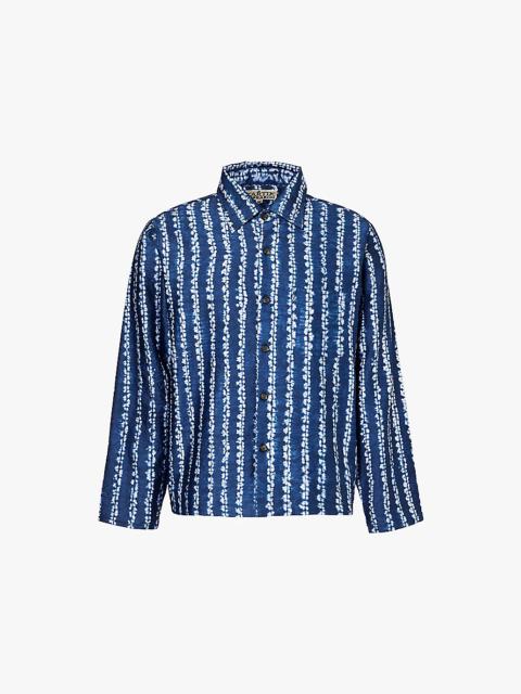 KARTIK RESEARCH Abstract-print long-sleeve silk shirt