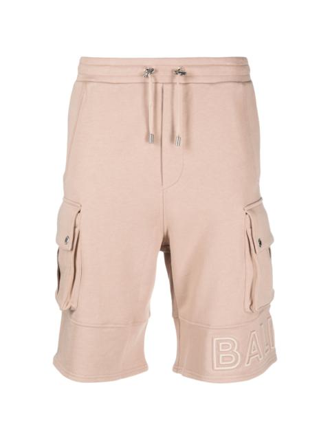Balmain embossed-logo cotton bermuda shorts