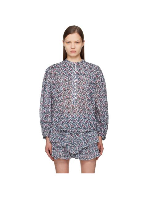 Isabel Marant Étoile Off-White & Blue Salika Shirt