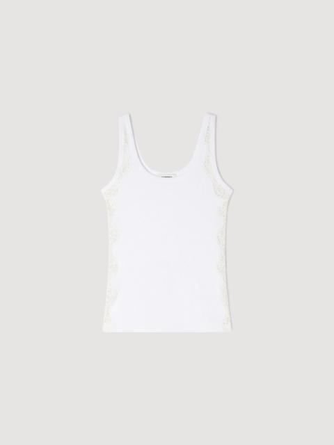 Sandro VEST TOP WITH LACE DETAIL