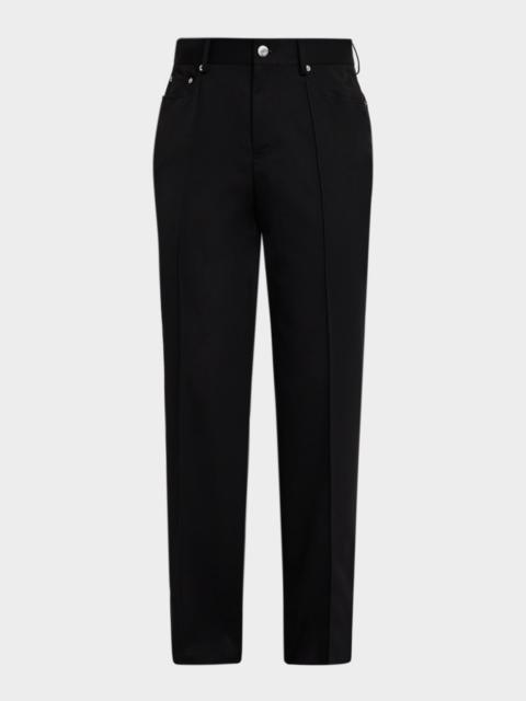 Helmut Lang Men's Straight-Leg Pintuck Pleated Five-Pocket Trousers