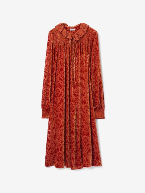 Burberry Baroque Silk Blend Velvet Dress