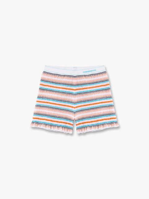 CASABLANCA Multicolour Striped Shirred Shorts | Casablanca Paris