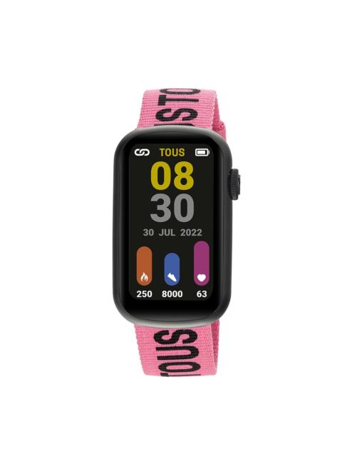 TOUS Smartwatch with nylon strap and black silicone strap T-Band