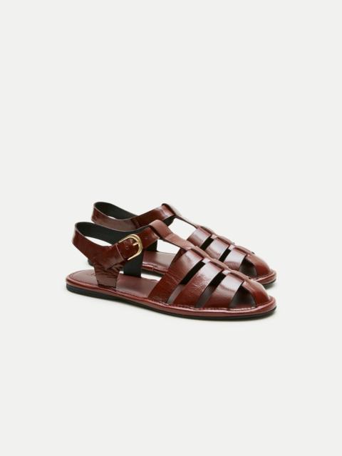 J.CREW Fisherman sandals in crinkle leather