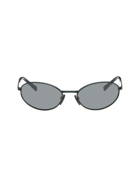 Prada Black Metal Oval Sunglasses