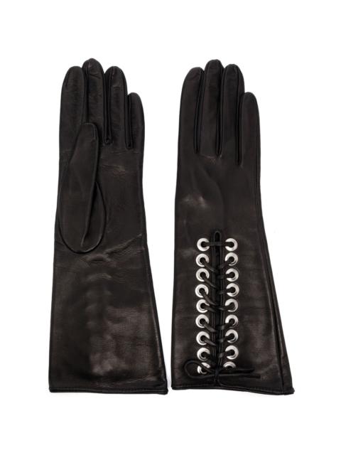 MANOKHI lace-up leather gloves