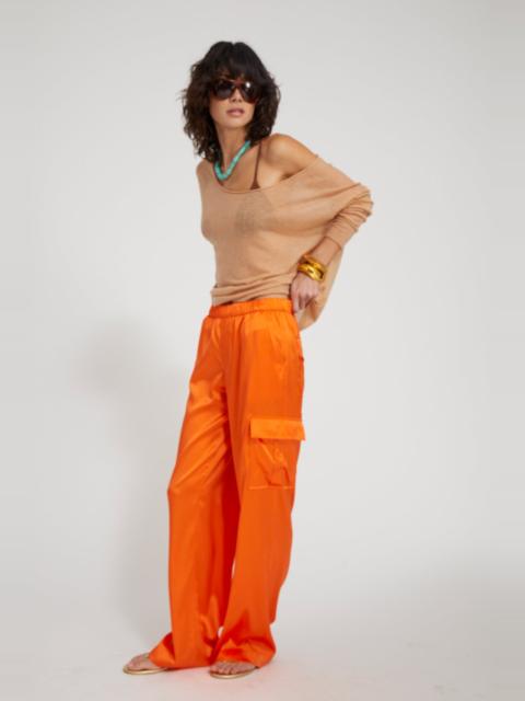 SPRWMN SILK CHARMEUSE CARGO PANTS