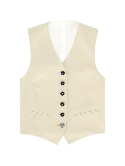 FORTELA Demi button satin waistcoat