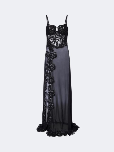 Dolce & Gabbana Lace-trimmed silk and and cotton-blend gown