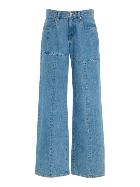 Mica Seamed Rigid Low-Rise Wide-Leg Jeans medium wash