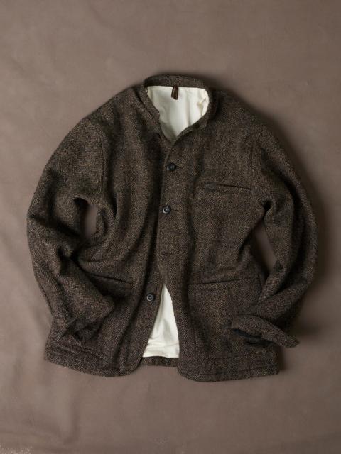 Drake's Brown Herringbone Tweed Woodward Jacket