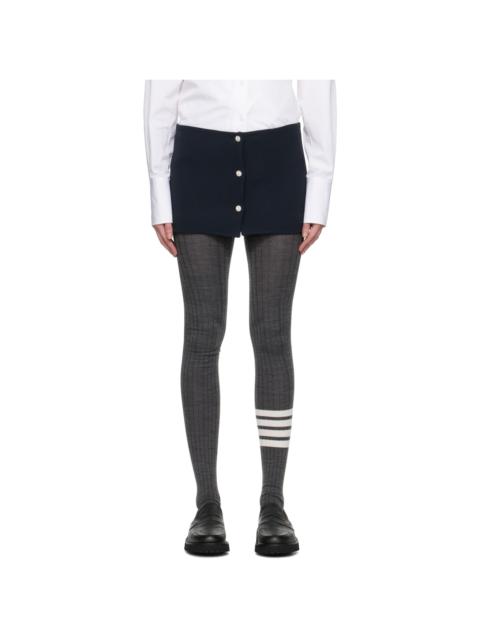 Thom Browne Navy Button Miniskirt