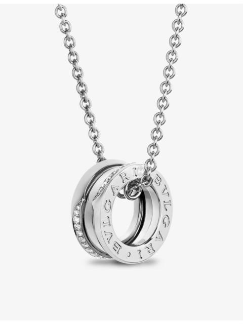 BVLGARI B.zero1 18ct white-gold and 0.14ct brilliant-cut diamond pendant necklace