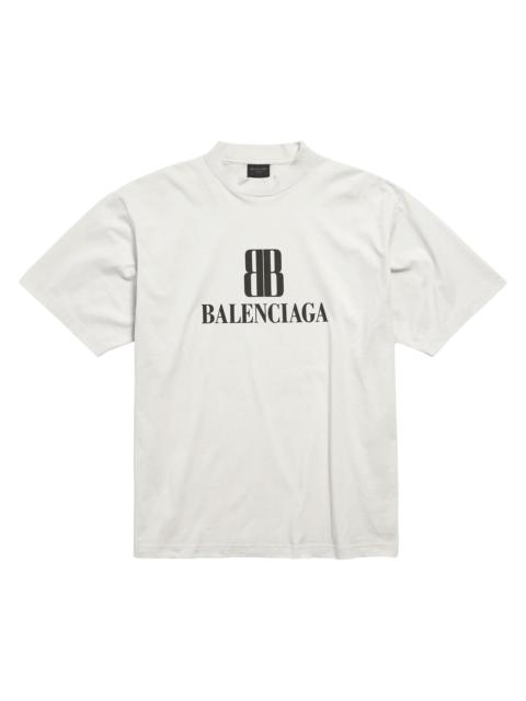 BALENCIAGA Men's Nano BB T-Shirt Medium Fit - Dirty White