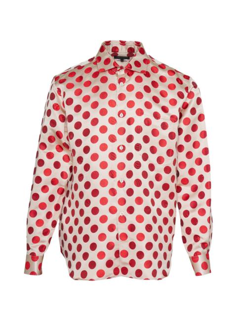 Comme des Garçons Homme Plus Silk Satin Polka Dots Pattern Shirt