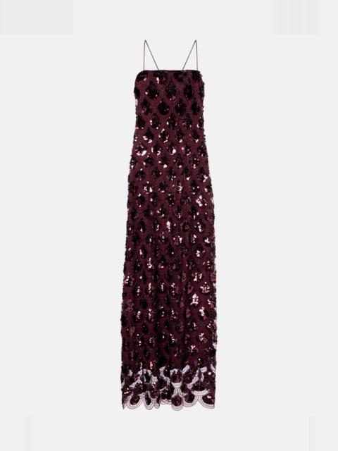 ROTATE Embellished mesh cocktail dress