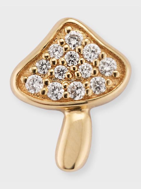 SYDNEY EVAN 14K Yellow Gold Small Mushroom Diamond Stud Earring, Single