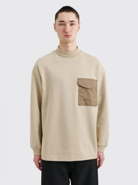 COMME DES GARÇONS HOMME LONG SLEEVE MOCK NECK T-SHIRT BEIGE