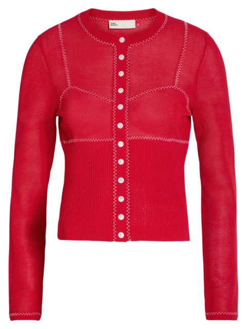 TORY BURCH Tory Burch Embroidered Fine-knit Cardigan