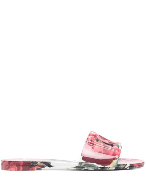 Floral-print Slides