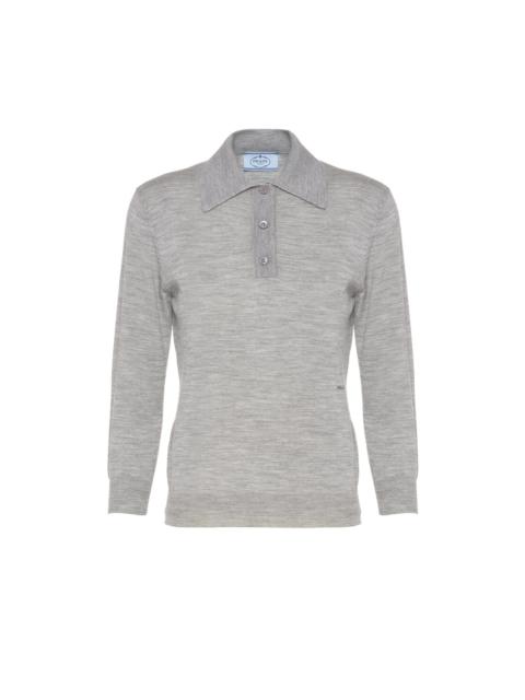 Prada Combed wool polo shirt