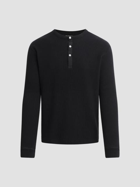 Joe's Jeans Men's Waffle-Knit Cotton Henley - Black