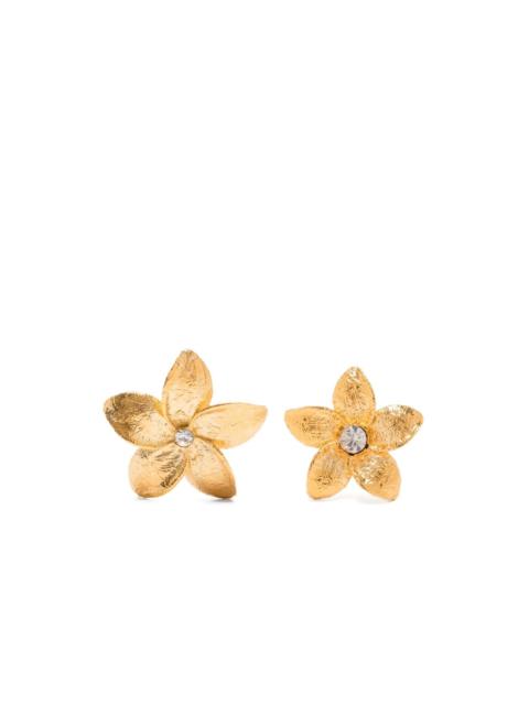 forte_forte flower-shaped crystal earrings