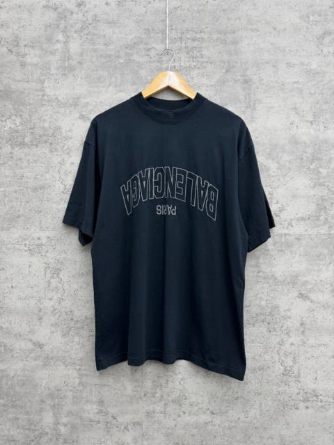 BALENCIAGA Balenciaga Embroidered Logo Short Sleeve Top
