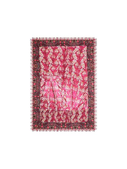 Pierre-Louis Mascia Aloeuw floral-print fringed silk scarf