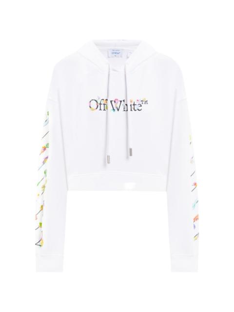 Off-White floral-print hooded knitwear