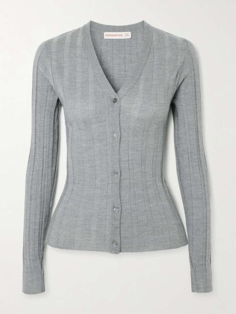 &DAUGHTER Ribbed wool cardigan Gray