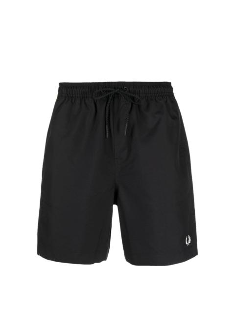 Fred Perry embroidered-logo swim shorts