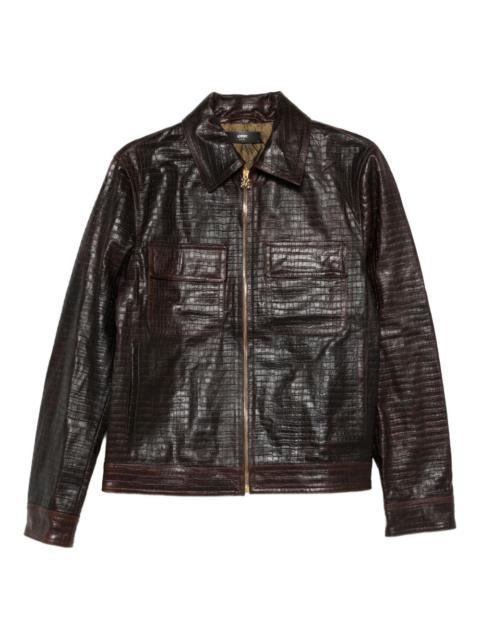 AMIRI embossed-leather zip-front jacket