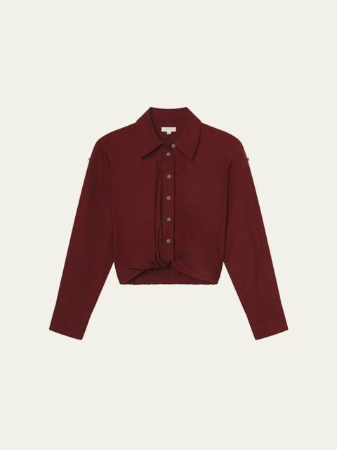 A.L.C. Leo Gathered Button-Front Top