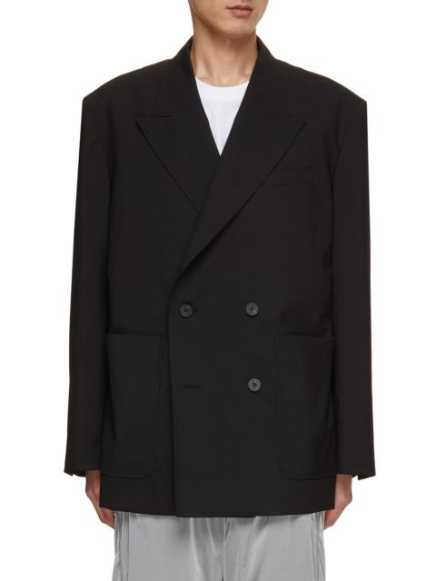 Wooyoungmi LOGO PIN DOUBLE BREASTED WOOL BLAZER