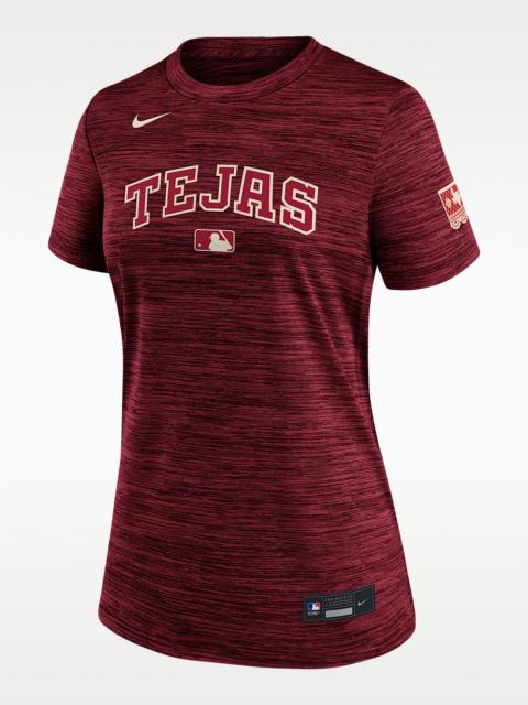 Nike Texas Rangers Authentic Collection City Connect Velocity Women's Nike Dri-FIT MLB T-Shirt