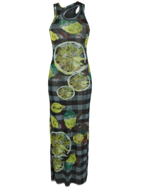 graphic-print maxi dress