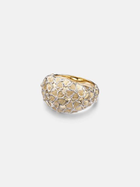 Yvonne Léon Dôme Fleurie 9kt gold (375/1000) ring with diamonds