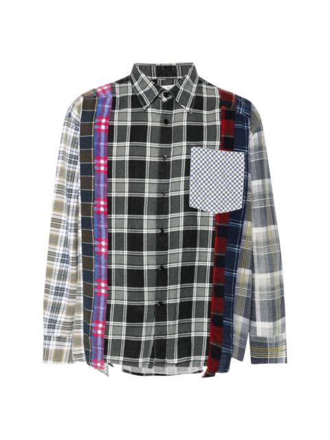 patchwork-design shirt