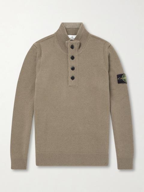 Stone Island Virgin Wool-Blend Polo Sweater