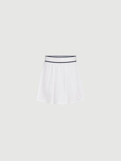 Brunello Cucinelli Stretch cotton piqué mini skirt with logo
